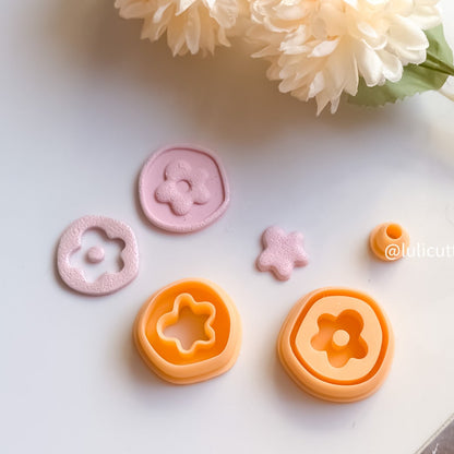 Organic Flower Stamp Earrings