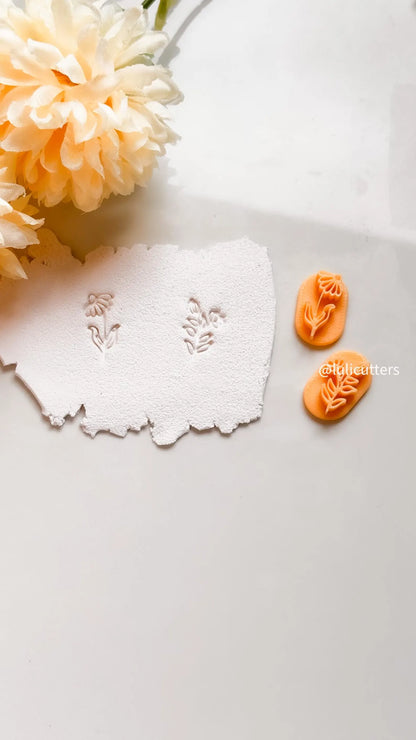 2 Piece Floral Motif Stamp Set