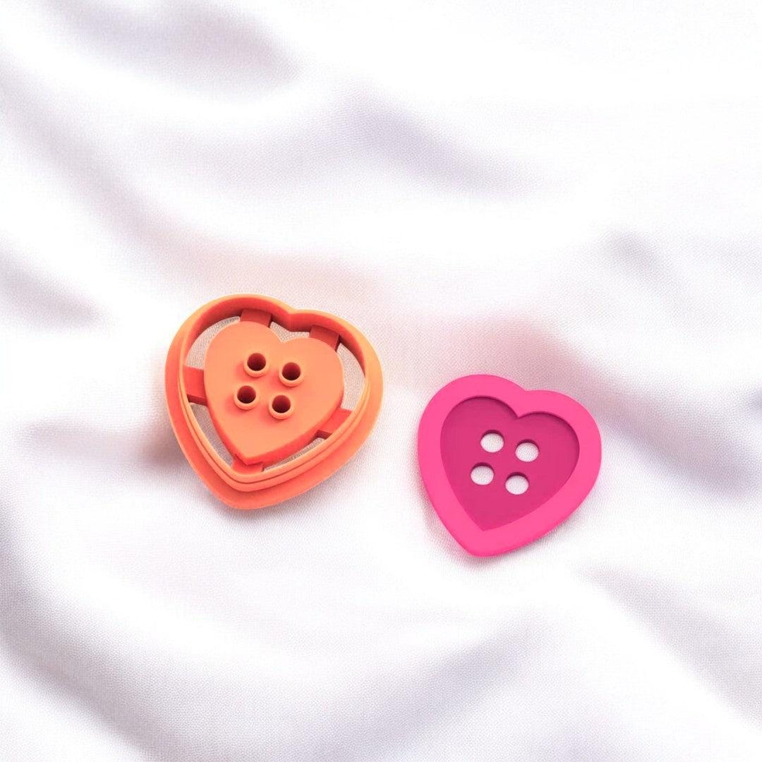 Button Heart Clay Cutter: Polymer Clay Jewelry Making