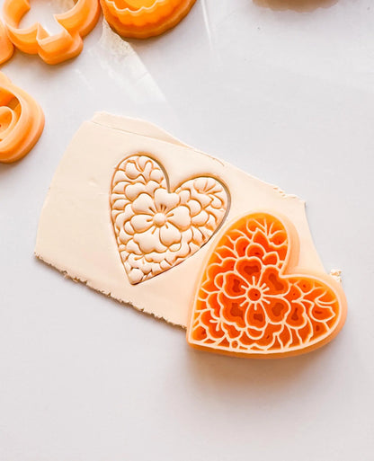 Flower Filled Heart Mold