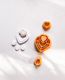 3-piece Heart Pattern Earring Mold