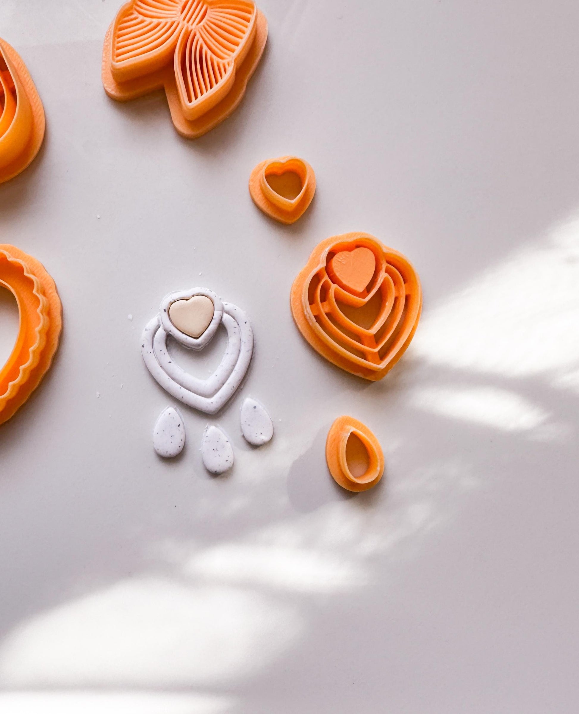Heart Bezel Earring Cutter Set: Polymer Clay Jewelry Making