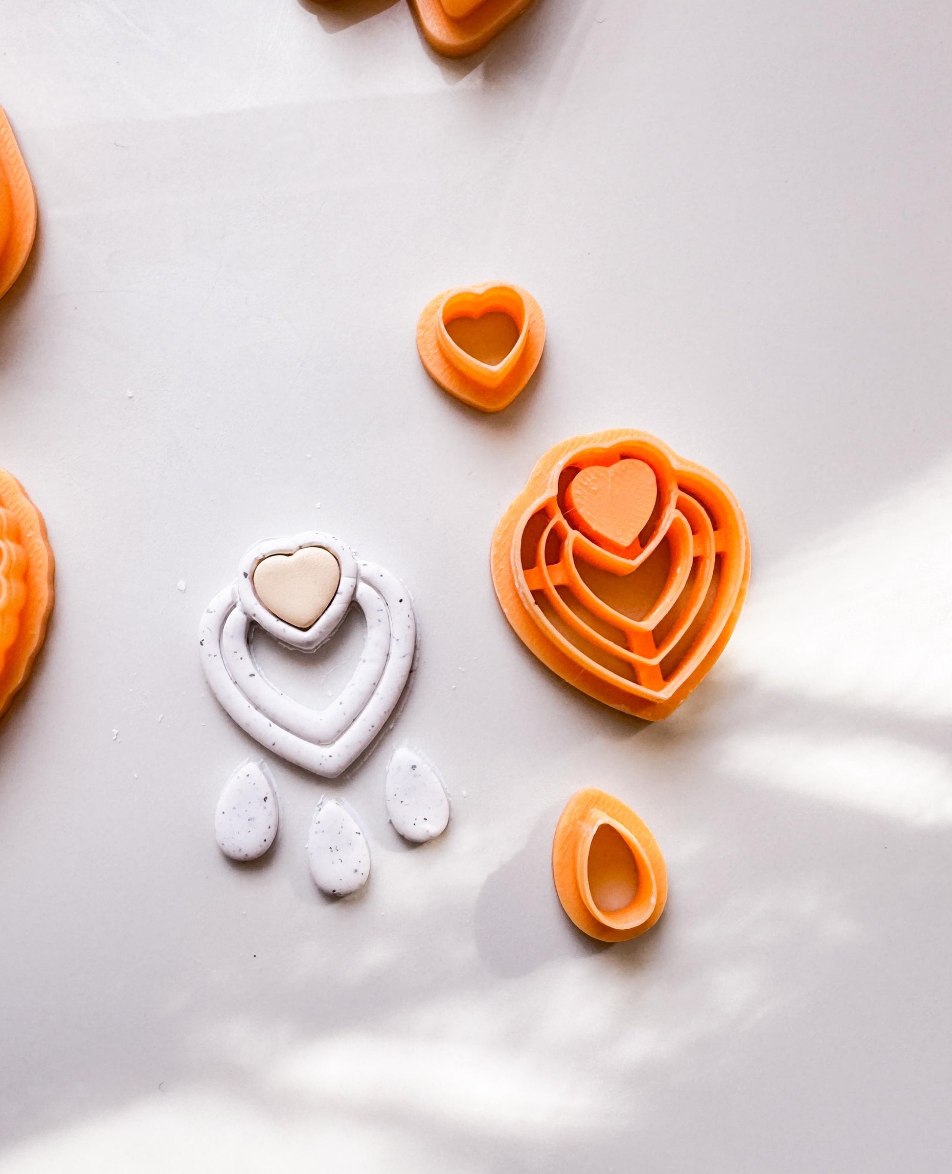 Heart Bezel Earring Cutter Set: Polymer Clay Jewelry Making