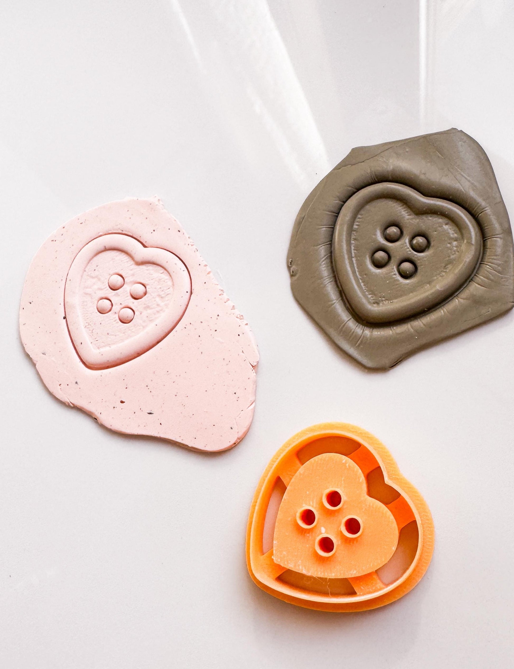Button Heart Clay Cutter: Polymer Clay Jewelry Making