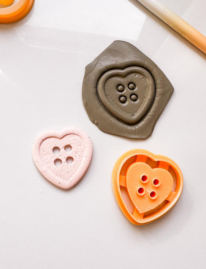 Button Heart Clay Cutter: Polymer Clay Jewelry Making