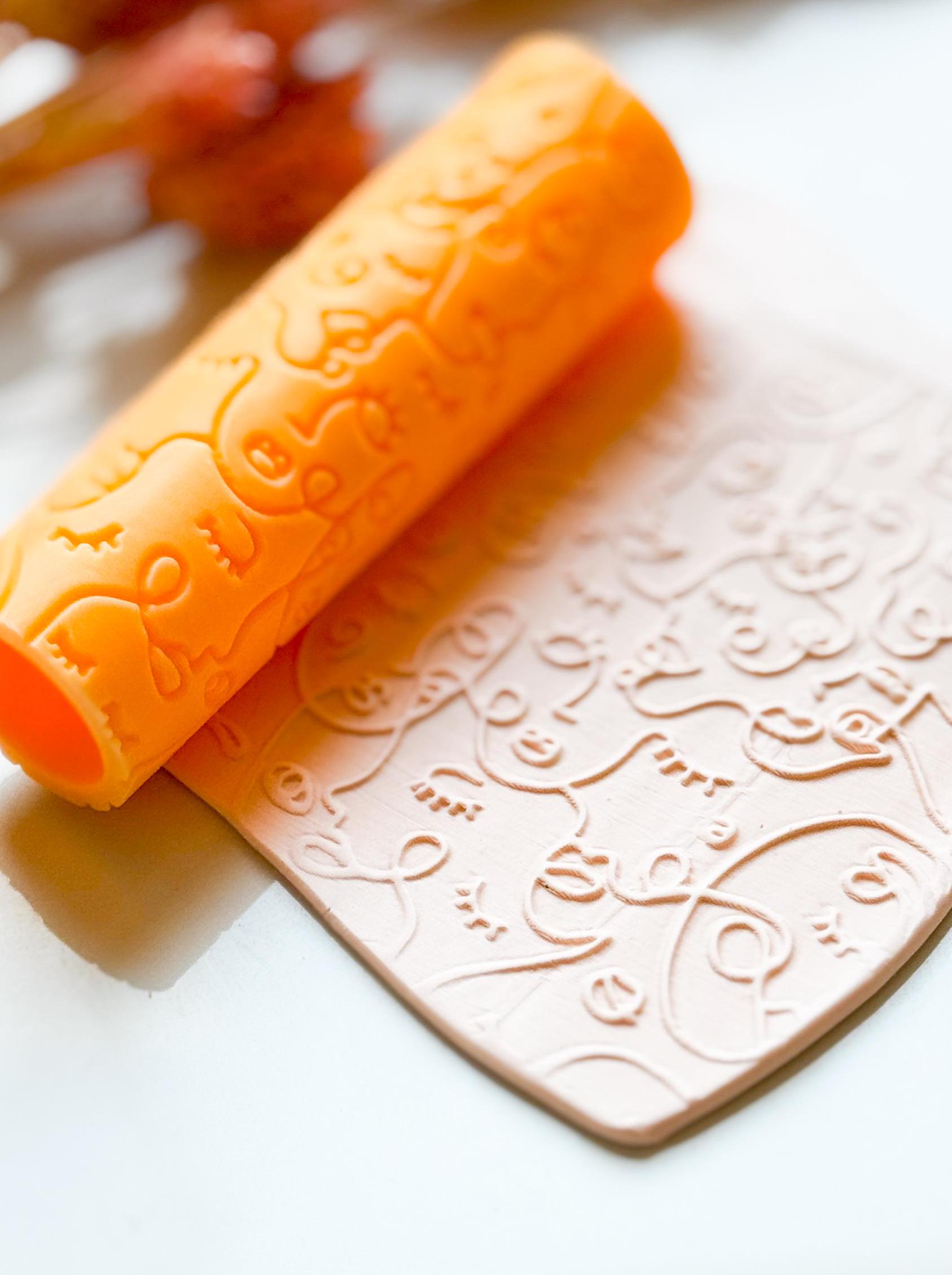 Face Pattern Texture Roller: Polymer Clay Embossing Tool