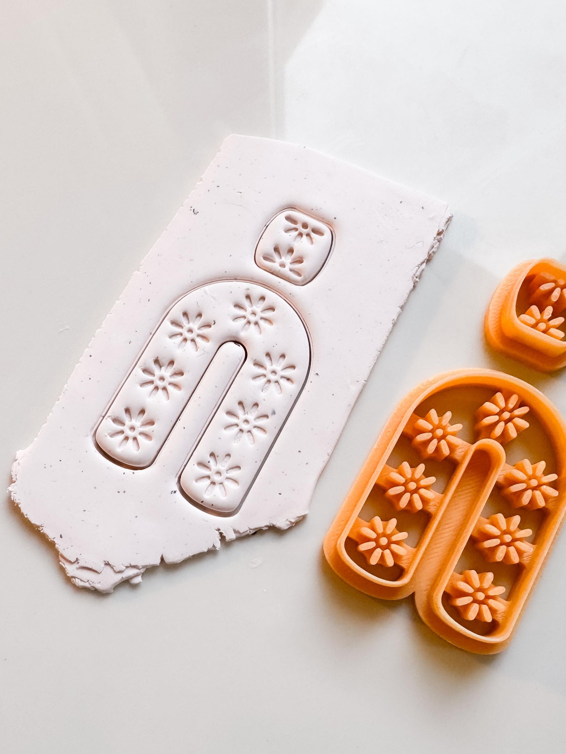 Azulejo Style Clay Cutter Set: Floral Embossed Polymer Clay Earring Tool