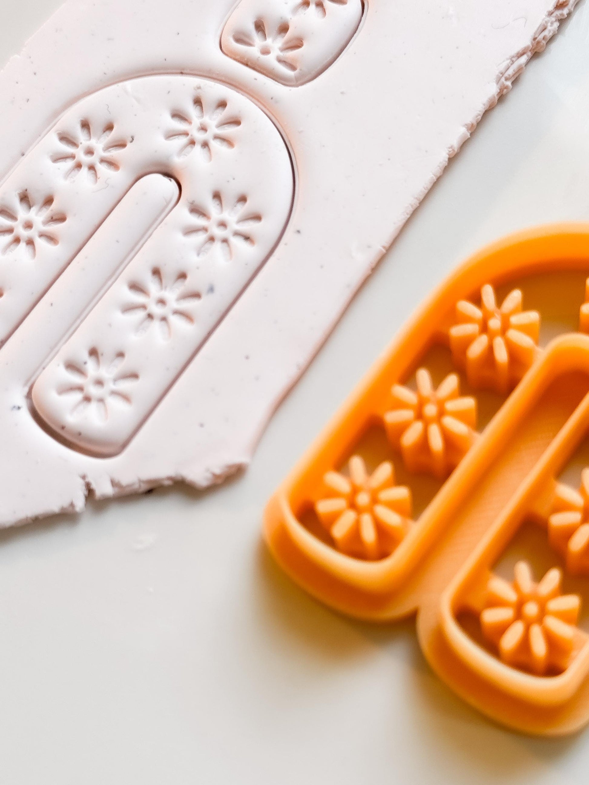 Azulejo Style Clay Cutter Set: Floral Embossed Polymer Clay Earring Tool