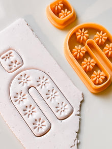 Azulejo Style Clay Cutter Set: Floral Embossed Polymer Clay Earring Tool