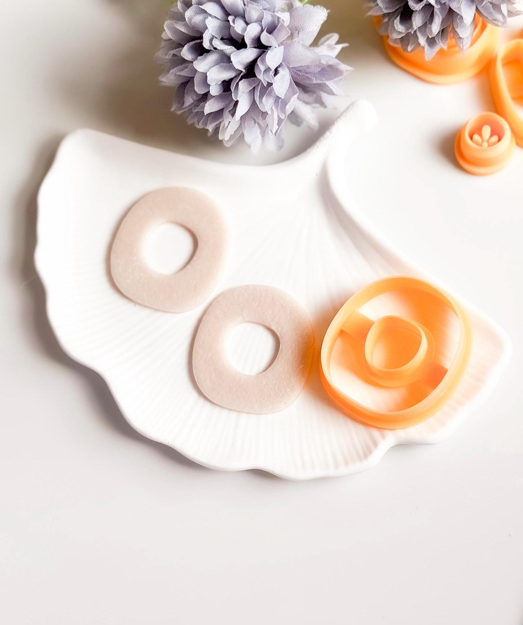 Organic Hoop Polymer Clay Cutter: Modern Earring Jewelry Tool