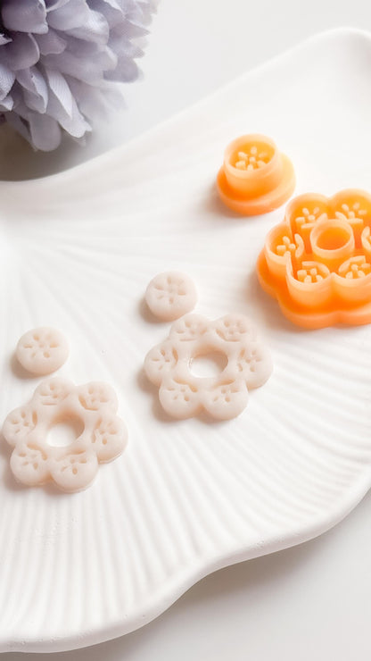 Azulejo Style Clay Cutter Set: Ceramic Pattern Earring Cutters