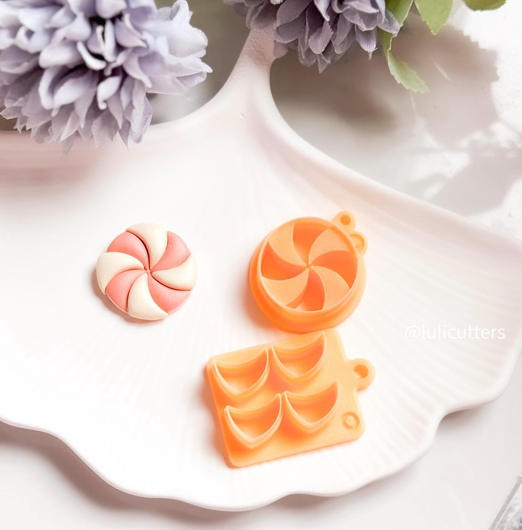 Peppermint Candy Earring Clay Cutter Set: Polymer Clay Jewelry Making