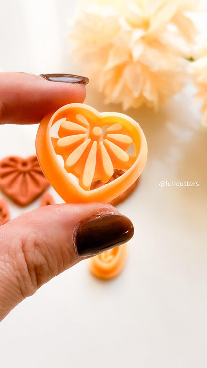 Heart Ceramic Pattern Clay Cutter Set: Textured Polymer Clay Earrings