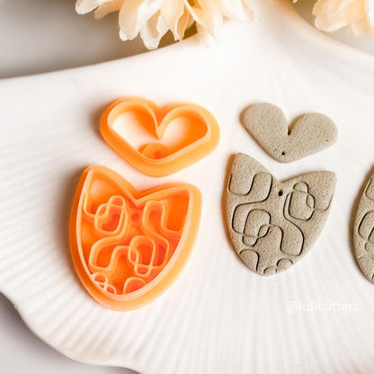 Abstract Lined Clay Earring Cutter Set | Modern Jewelry Tool