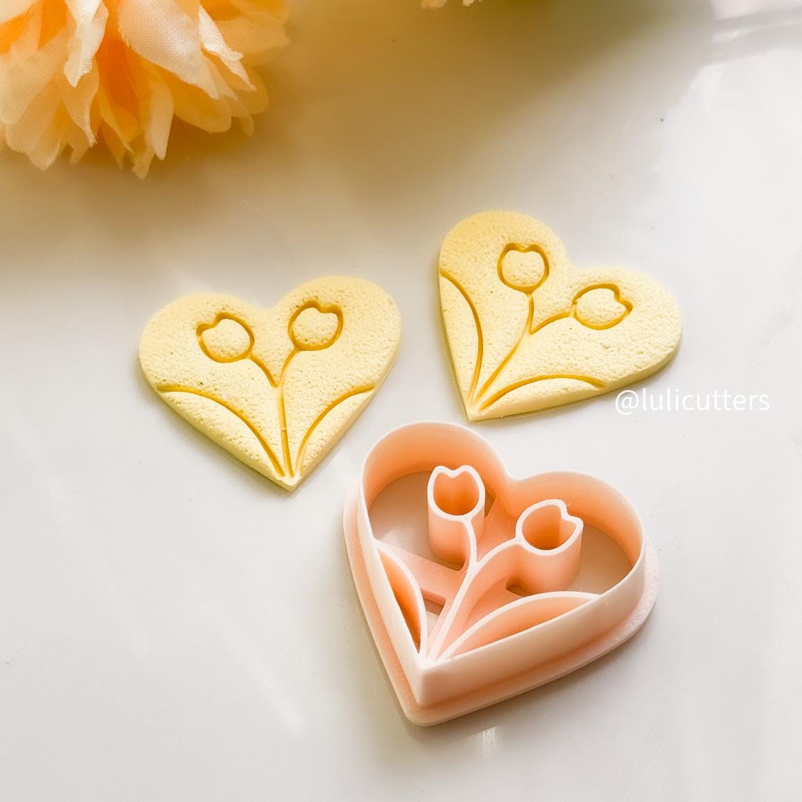 Tulip Embossed Clay Cutter: Floral Polymer Clay Jewelry Tool