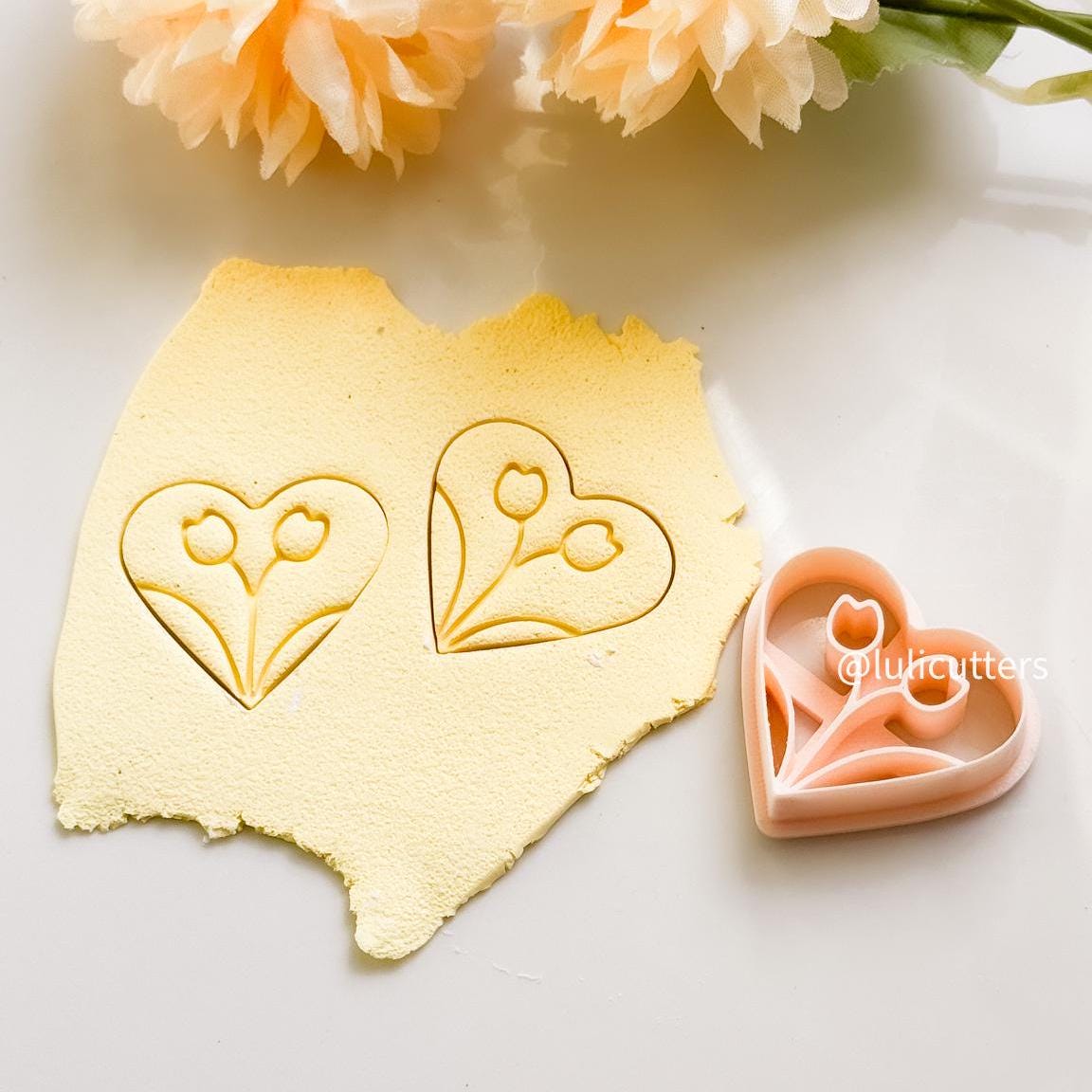 Tulip Embossed Clay Cutter: Floral Polymer Clay Jewelry Tool