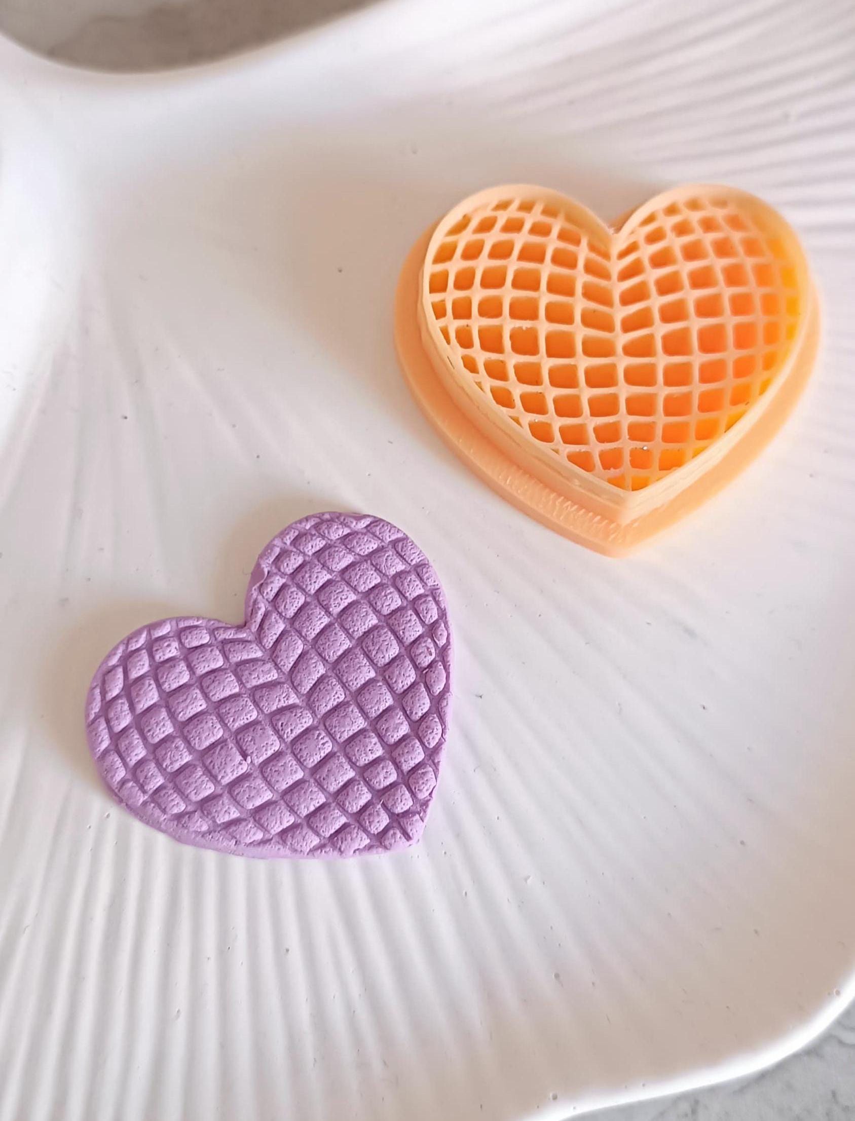 Heart Disco Ball Clay Cutter: 3D Printed Texture for Jewelry