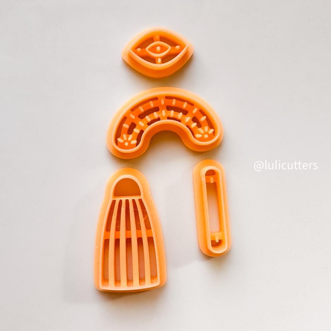 Etnik Statement Earrings Cutter Set: Boho Polymer Clay Jewelry Making