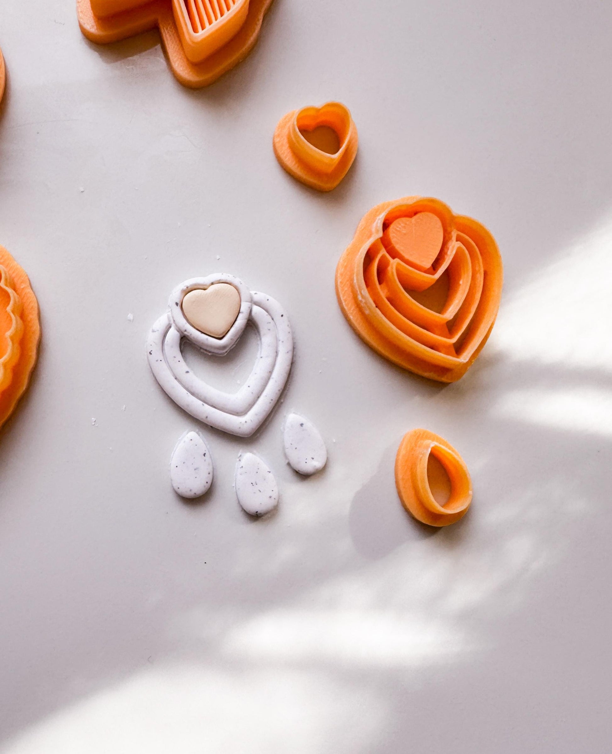 Heart Bezel Earring Cutter Set: Polymer Clay Jewelry Making