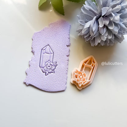 Crystal & Flower Clay Cutter: Geometric Polymer Clay Tool