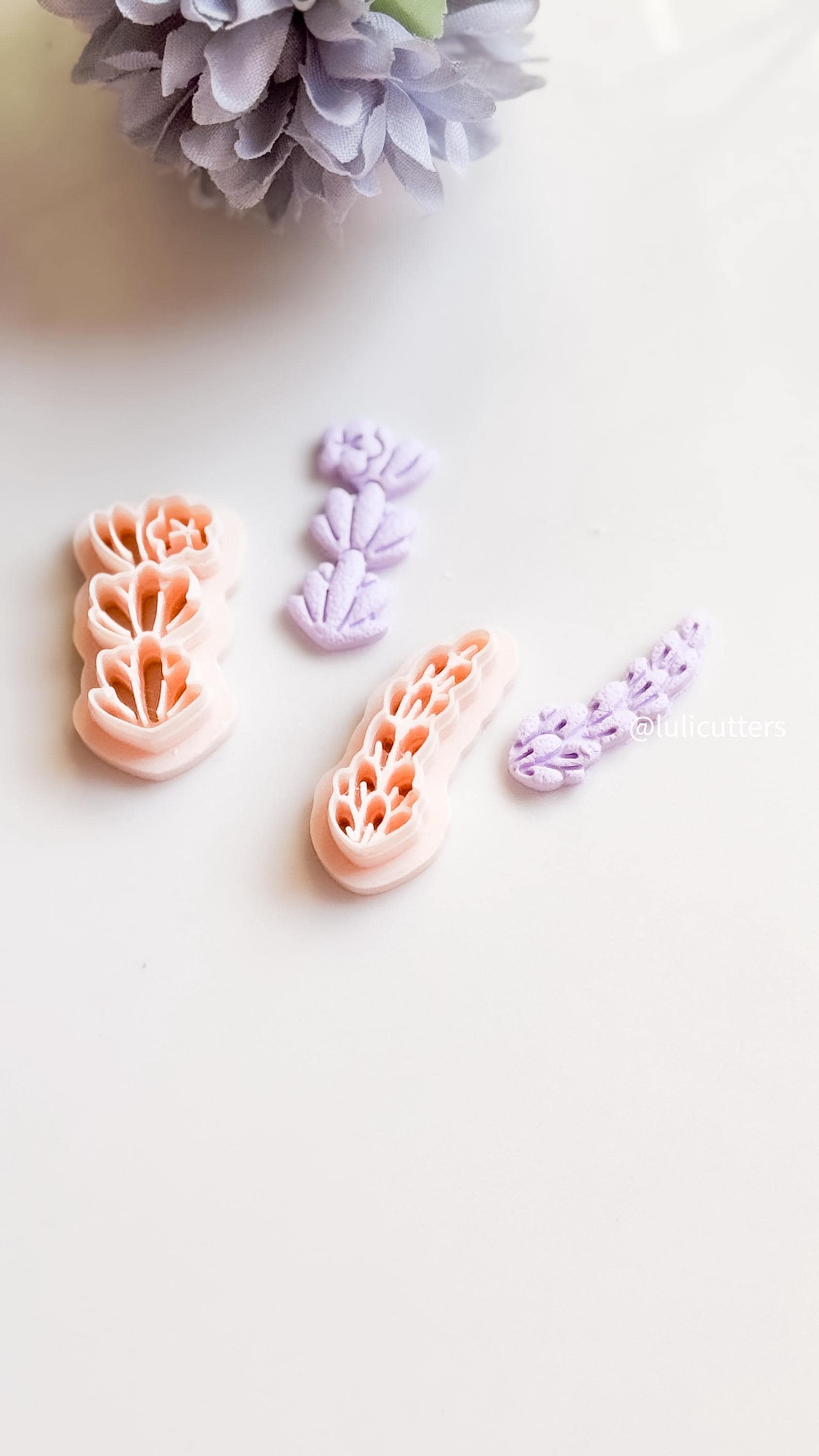 Lavender & Wildflower Clay Cutter Set: Floral Jewelry Making Tools