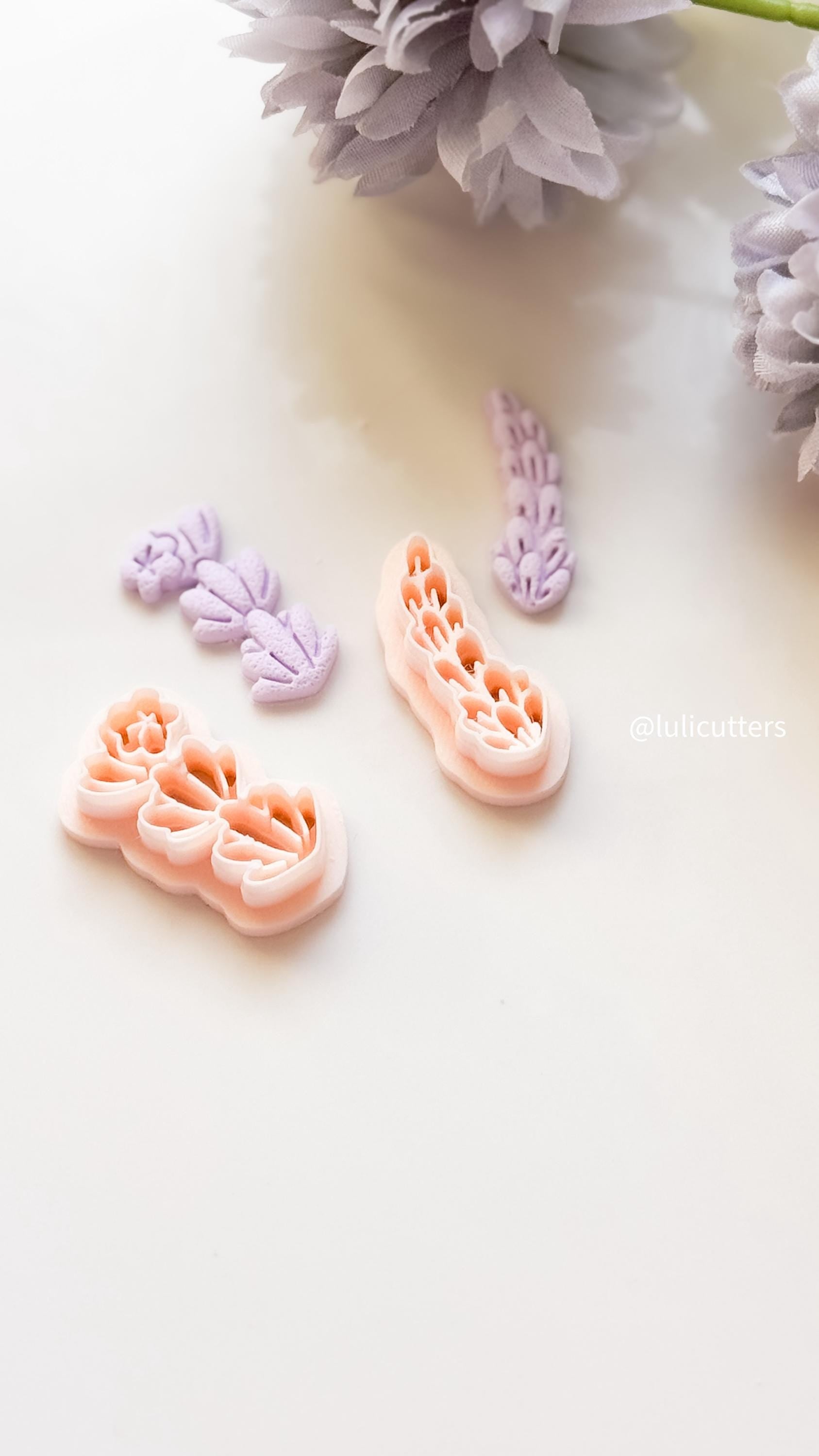 Lavender & Wildflower Clay Cutter Set: Floral Jewelry Making Tools