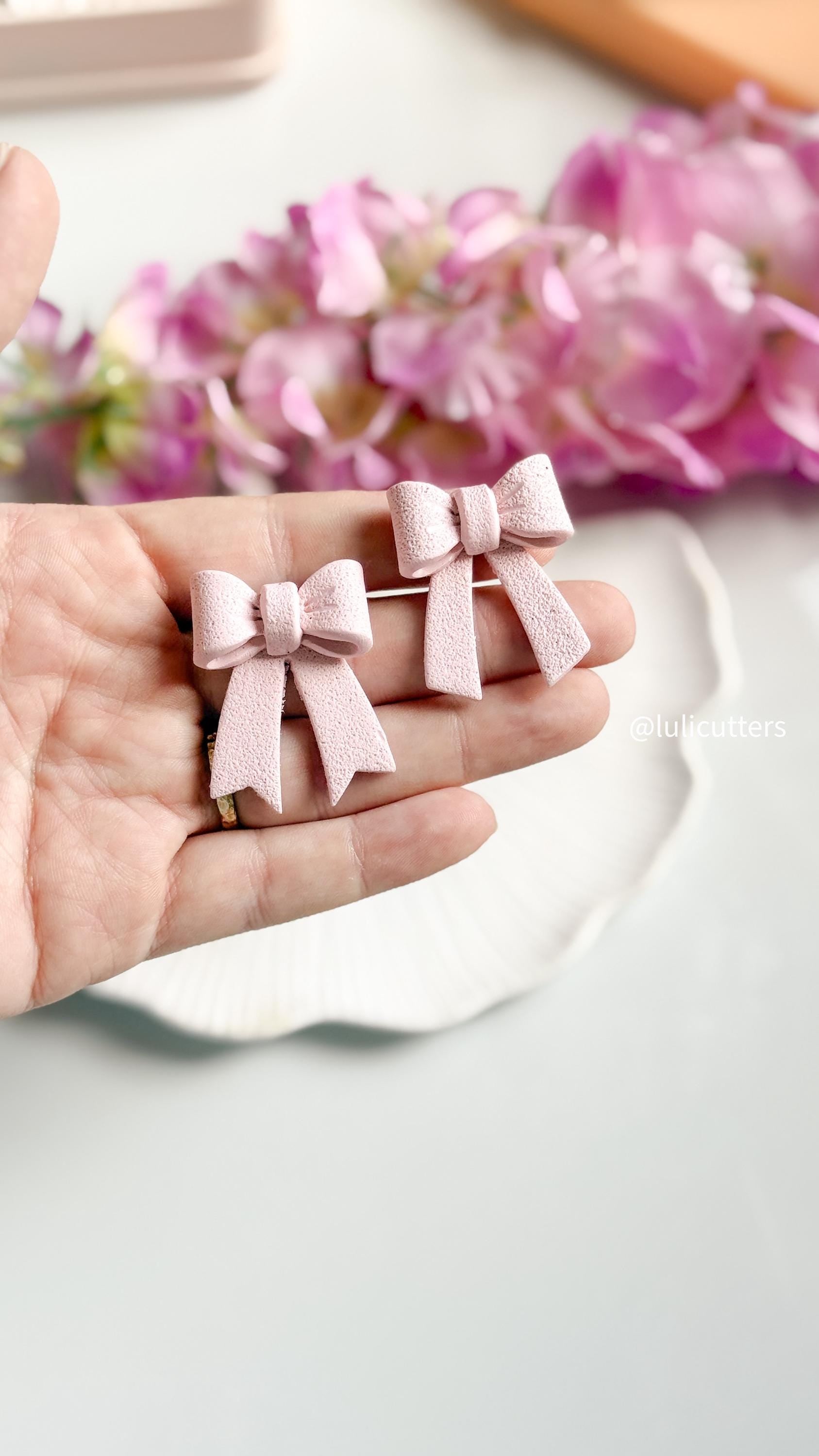 Coquette Bow Earring Clay Cutters: Sharp Edge, 3 Sizes