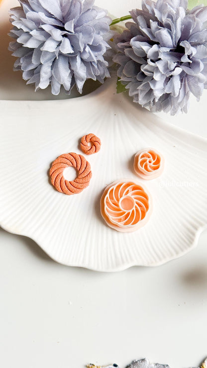 Swirl Clay Cutter Set: Spiral Polymer Clay Cutters for Earrings
