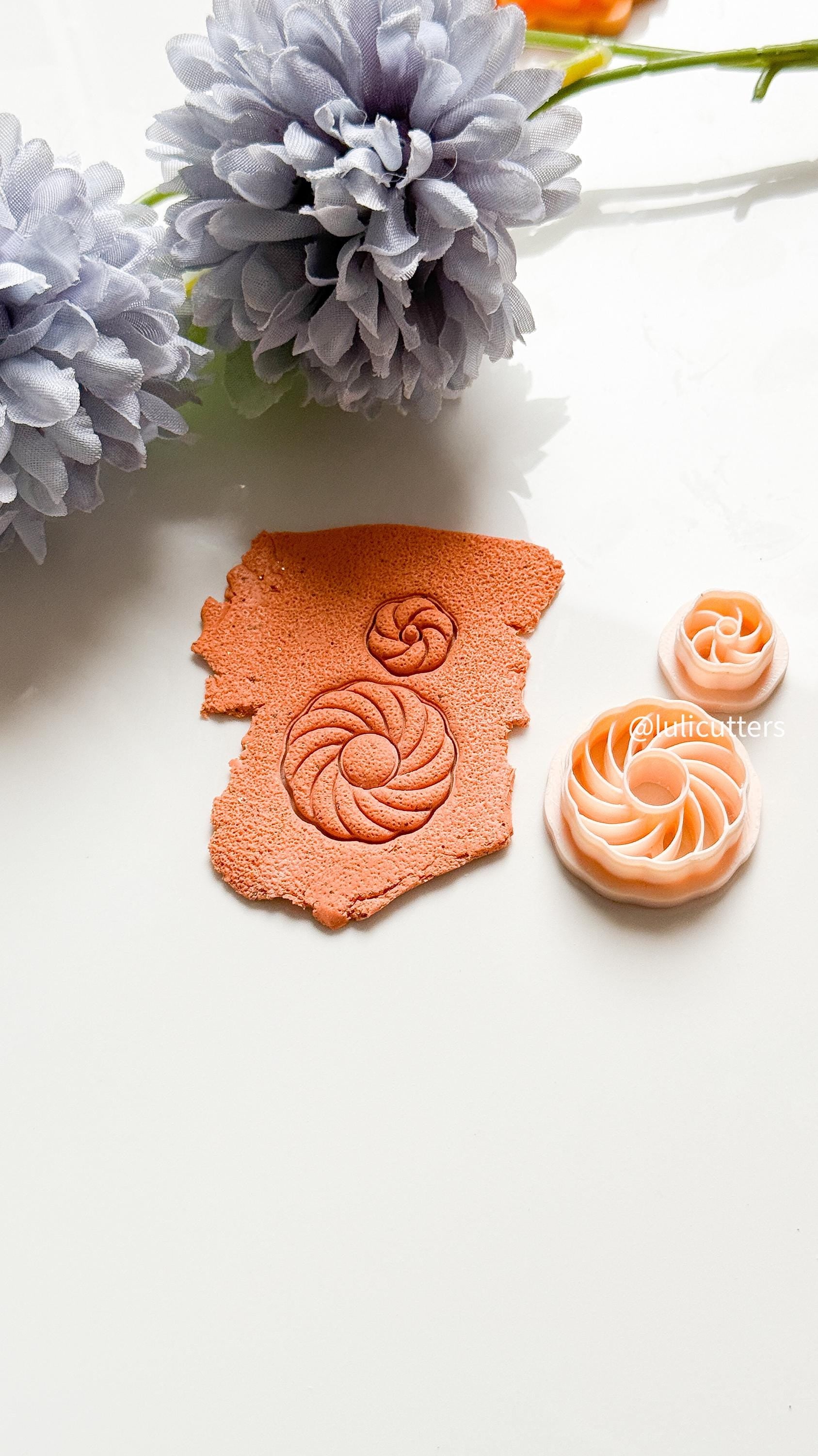 Swirl Clay Cutter Set: Spiral Polymer Clay Cutters for Earrings