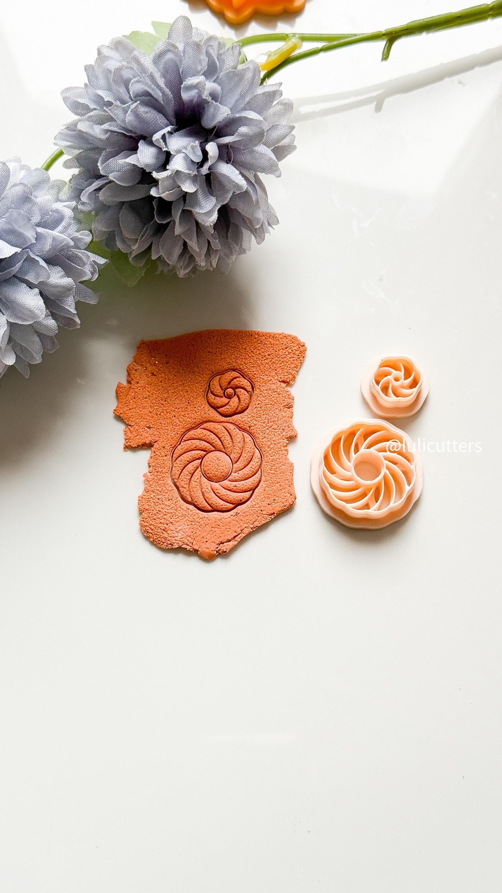 Swirl Clay Cutter Set: Spiral Polymer Clay Cutters for Earrings