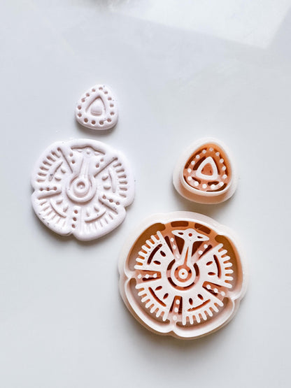 Ethnic Ceramic Pattern Clay Cutter Set: Polymer Clay Earring DIY