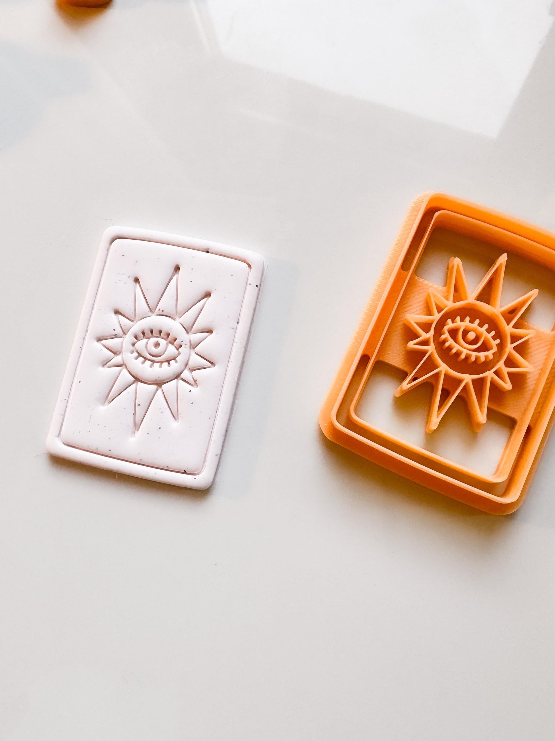 Sun and Eye Clay Cutter: Embossed Tarot Jewelry Tool