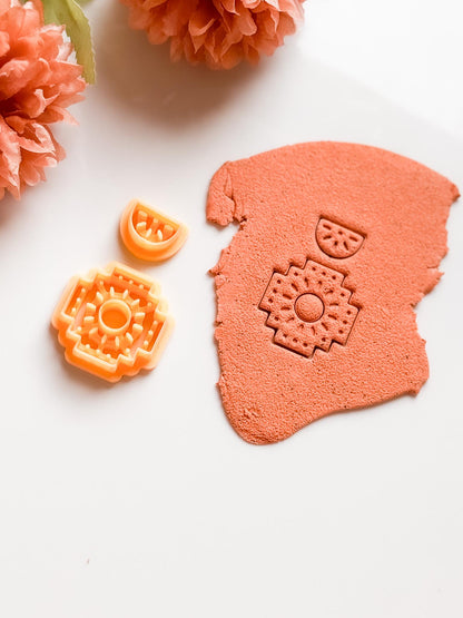 Boho Tile Polymer Clay Earring Cutter: Moroccan, Ethnic Style