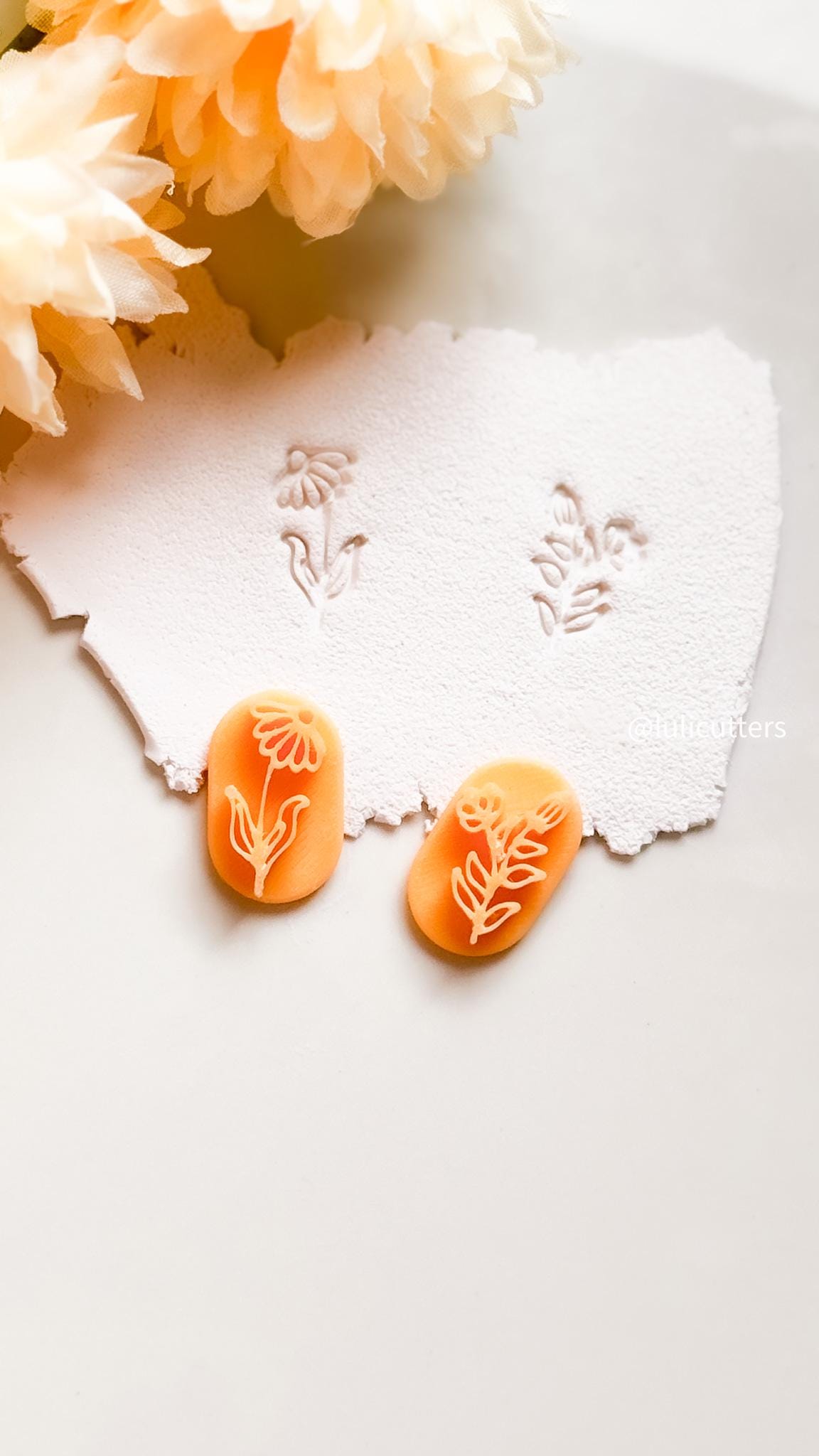 Floral Pattern Stamp Cutter Set: Polymer Clay Jewelry Making