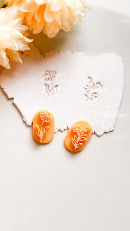 Floral Pattern Stamp Cutter Set: Polymer Clay Jewelry Making