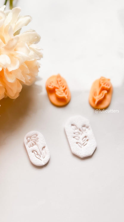 Floral Pattern Stamp Cutter Set: Polymer Clay Jewelry Making