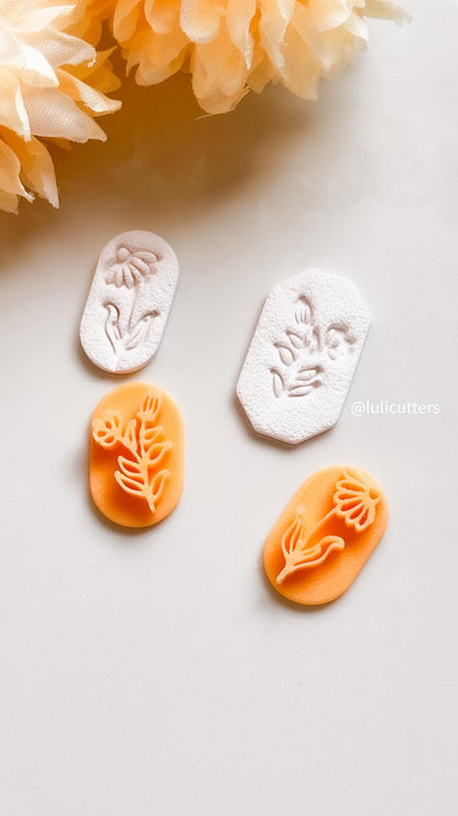 Floral Pattern Stamp Cutter Set: Polymer Clay Jewelry Making