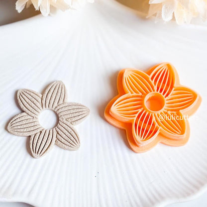 Textured Flower Cutter Polymer Clay Imprint Earring Cutter