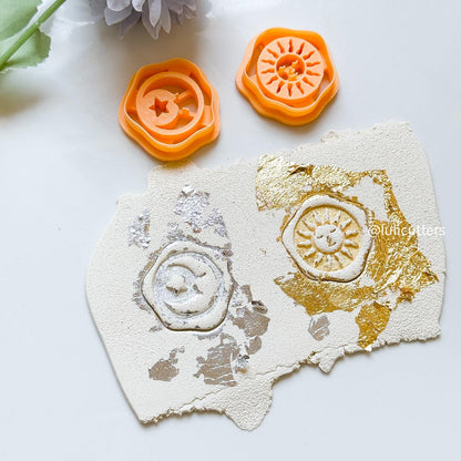 Sunburst Face Cutter Polymer Clay Earring Cutter with Imprint