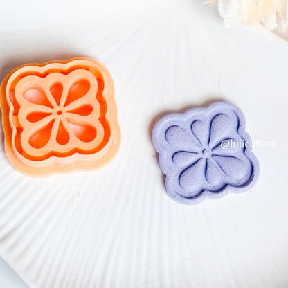 Floral Tile Cutter Set Emboss & Deboss Polymer Clay Cutters