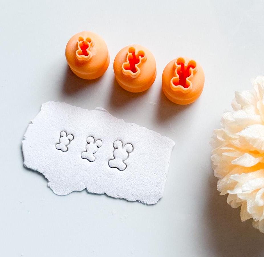 Micro Bunny Polymer Clay Cutter Set: Miniature Rabbit Cutters (8mm, 10mm, 12mm)