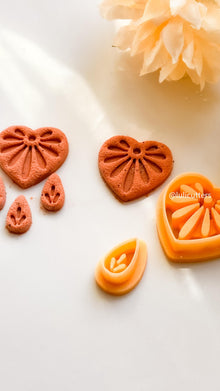 Heart Ceramic Pattern Clay Cutter Set: Textured Polymer Clay Earrings