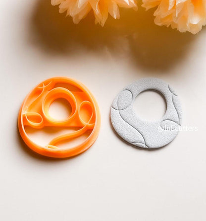 Organic Line Round Clay Cutter: Abstract Hoop Earring Jewelry Tool