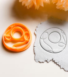 Organic Line Round Clay Cutter: Abstract Hoop Earring Jewelry Tool