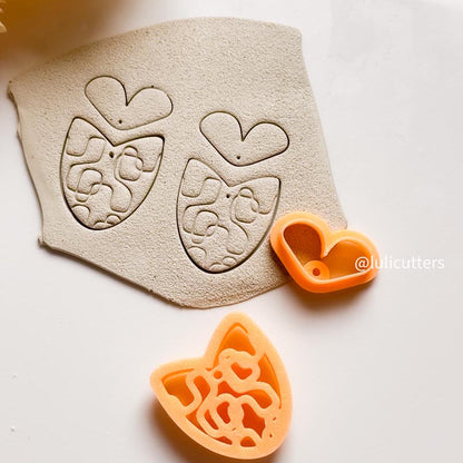 Abstract Lined Clay Earring Cutter Set | Modern Jewelry Tool
