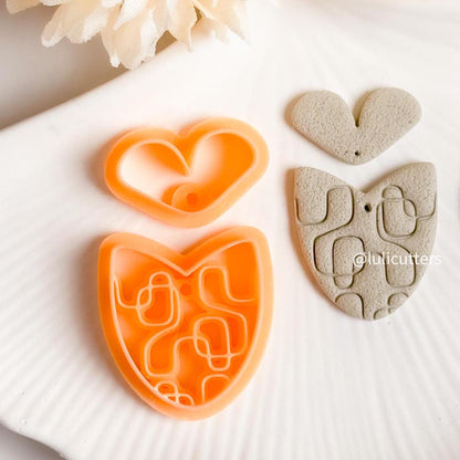 Abstract Lined Clay Earring Cutter Set | Modern Jewelry Tool