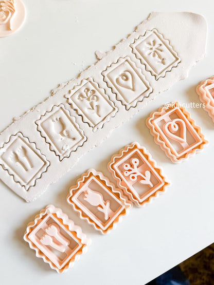 Vintage Stamp Clay Cutters: Polymer Clay Jewelry Embossing Tools