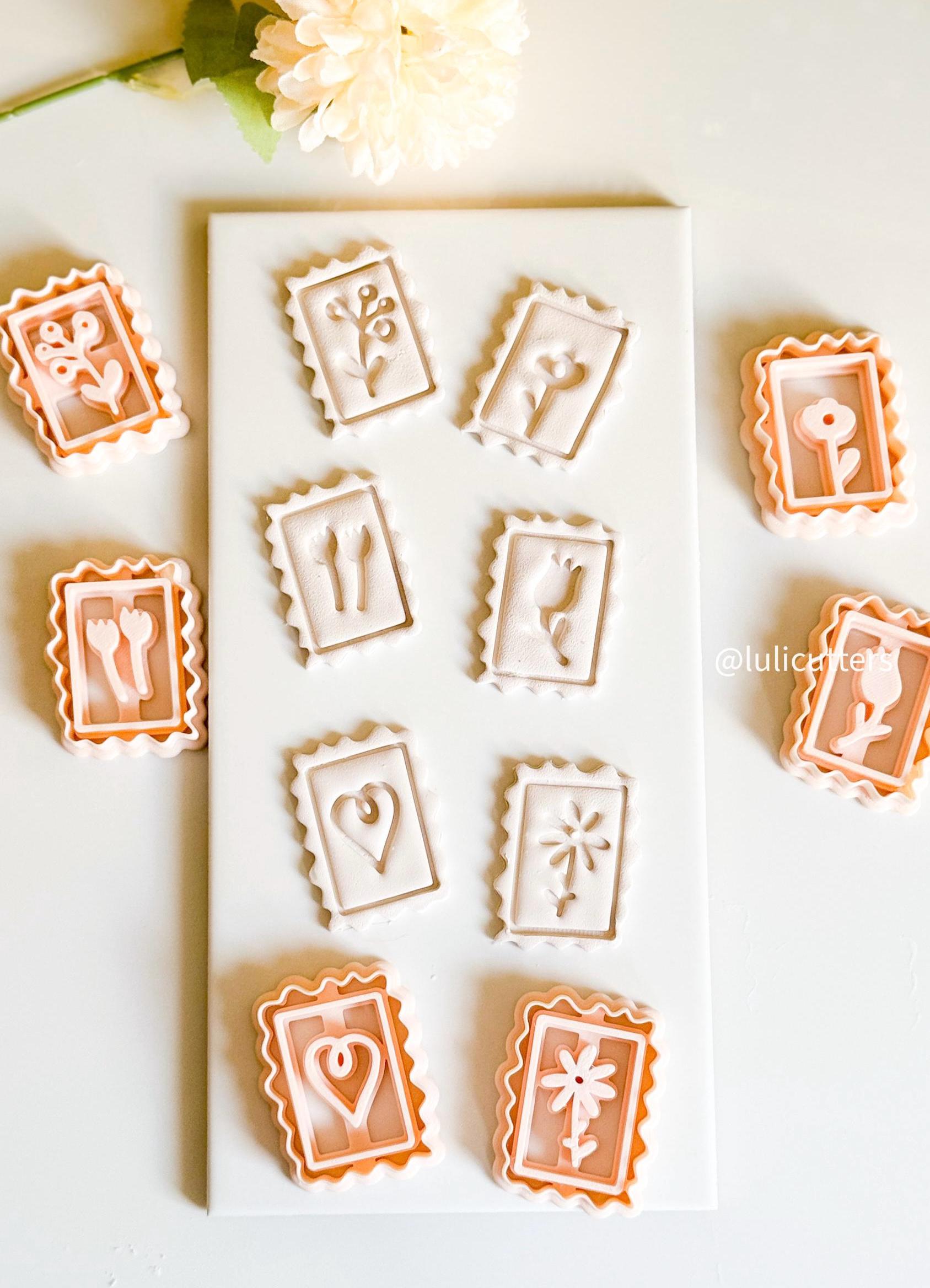 Vintage Stamp Clay Cutters: Polymer Clay Jewelry Embossing Tools