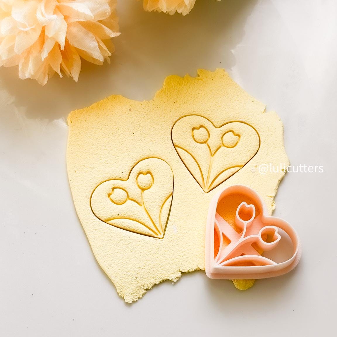 Tulip Embossed Clay Cutter: Floral Polymer Clay Jewelry Tool