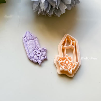 Crystal & Flower Clay Cutter: Geometric Polymer Clay Tool